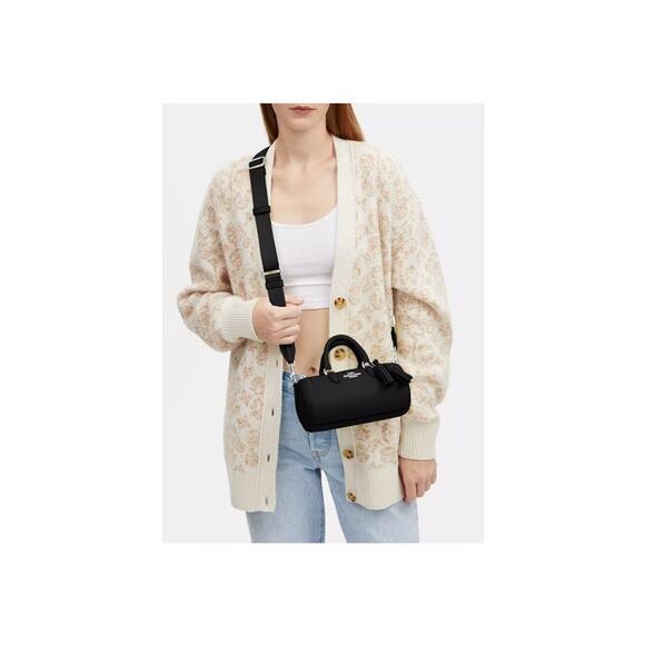 Coach Lacey Black Pebbled Leather Crossbody Handbag - Picture 3 of 5